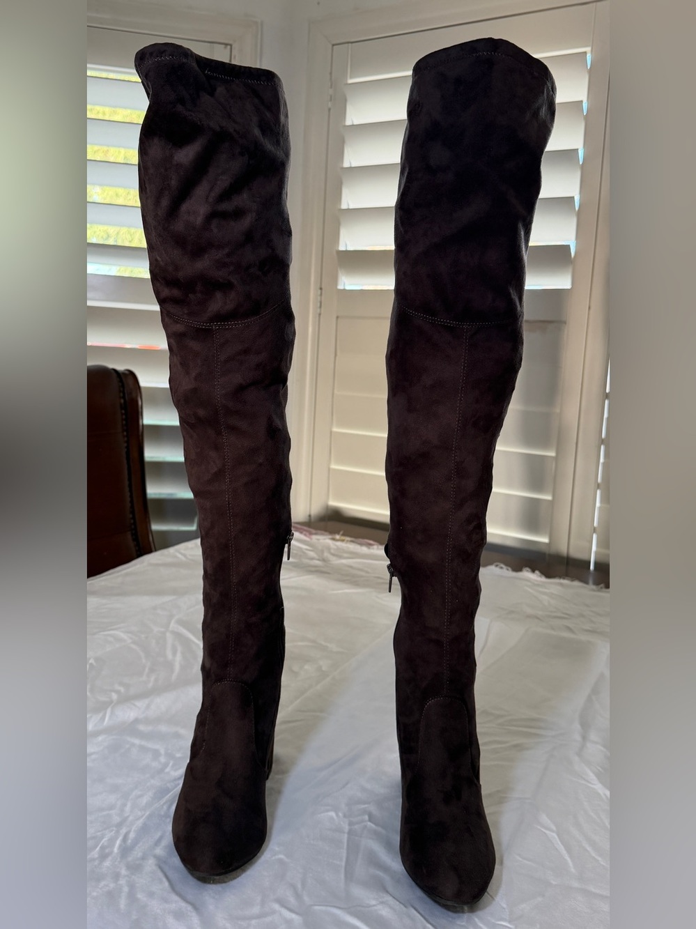 Women's Over-the-Knee Suede Boots - brown